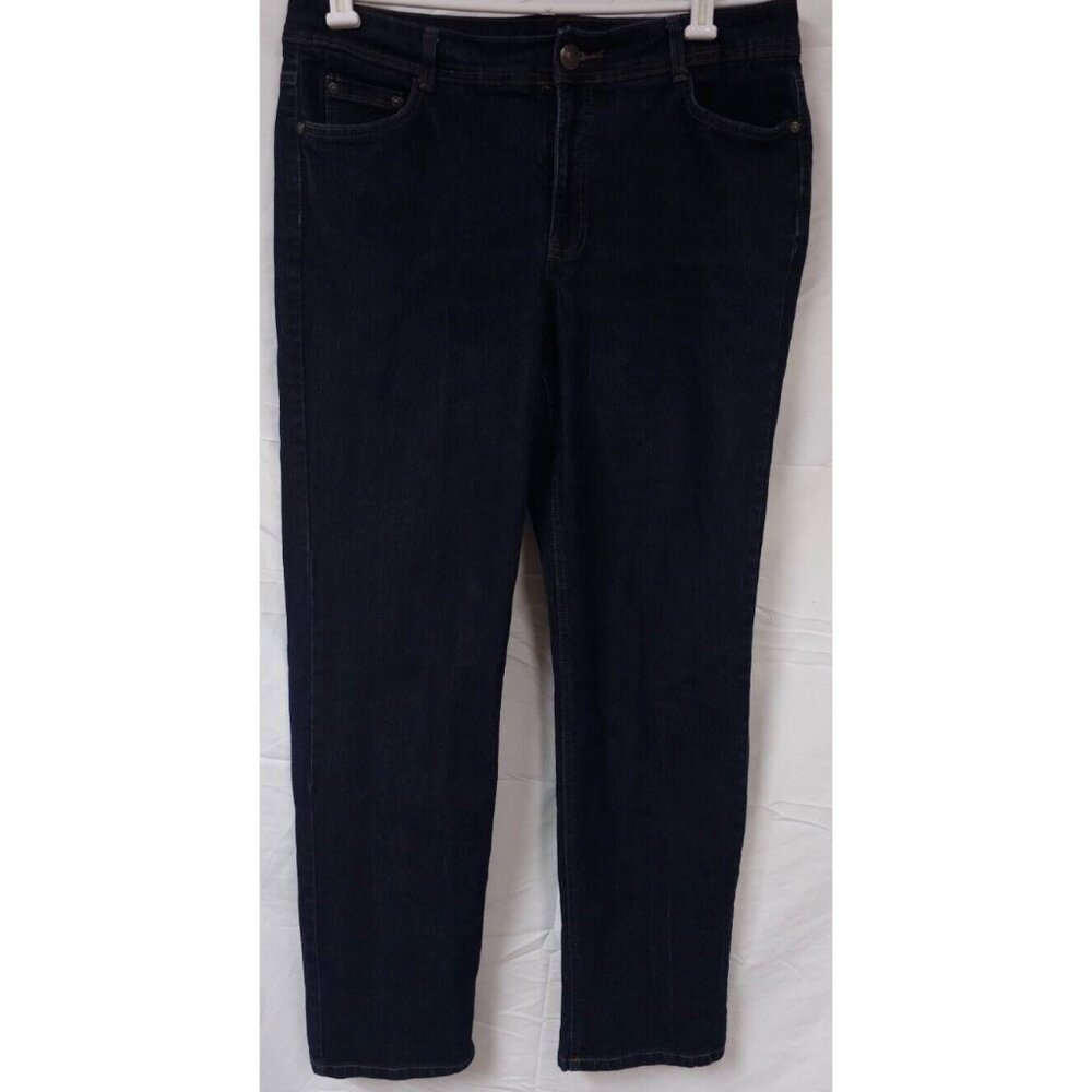 Charter Club Womens 14R Dark Wash Classic Straight High Rise Stretch Denim Jeans